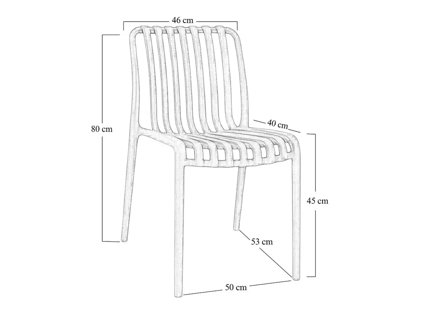 Silla de exterior Iside de plástico resistente, confort premium en color blanco