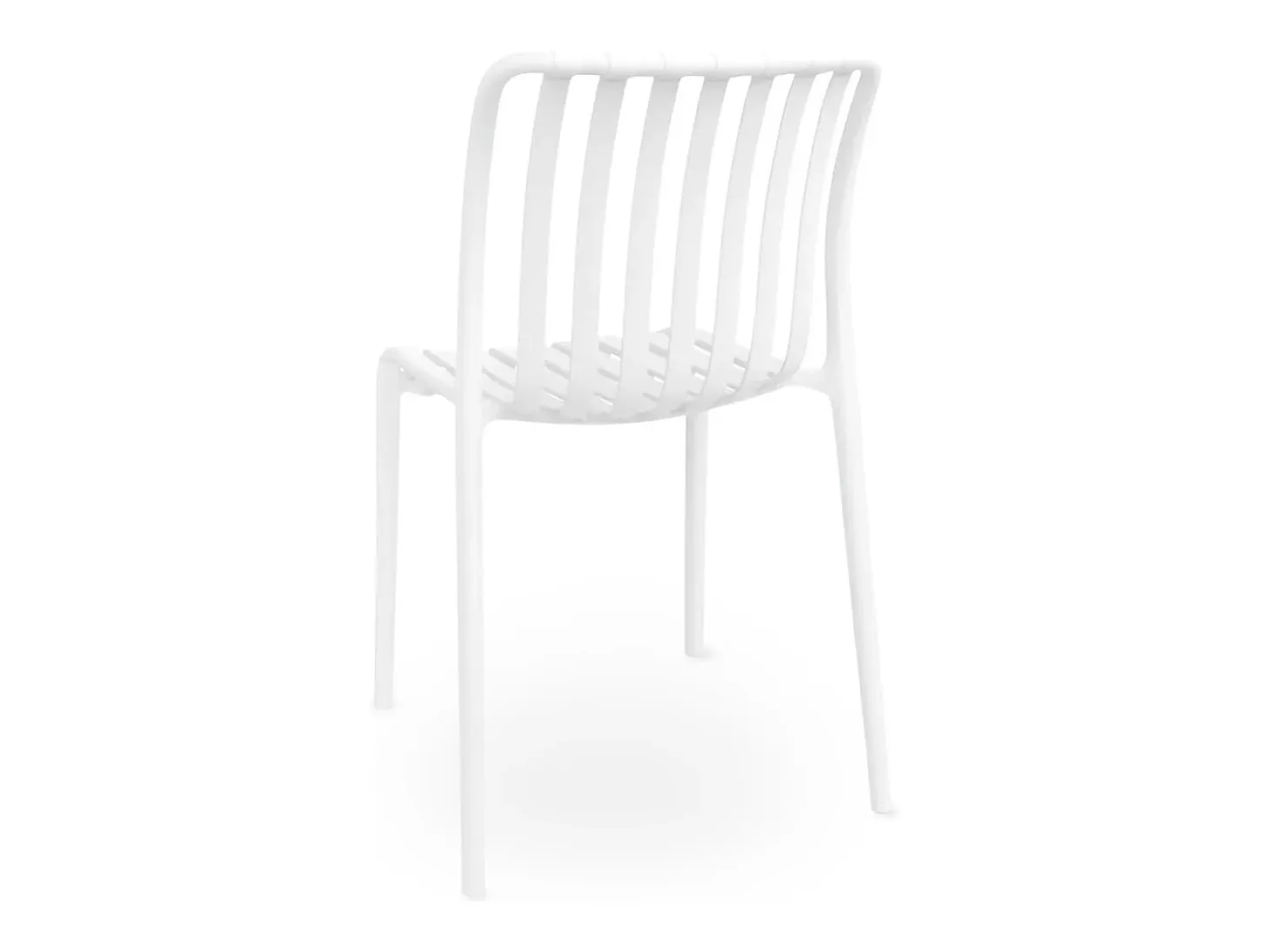 Silla de exterior Iside de plástico resistente, confort premium en color blanco