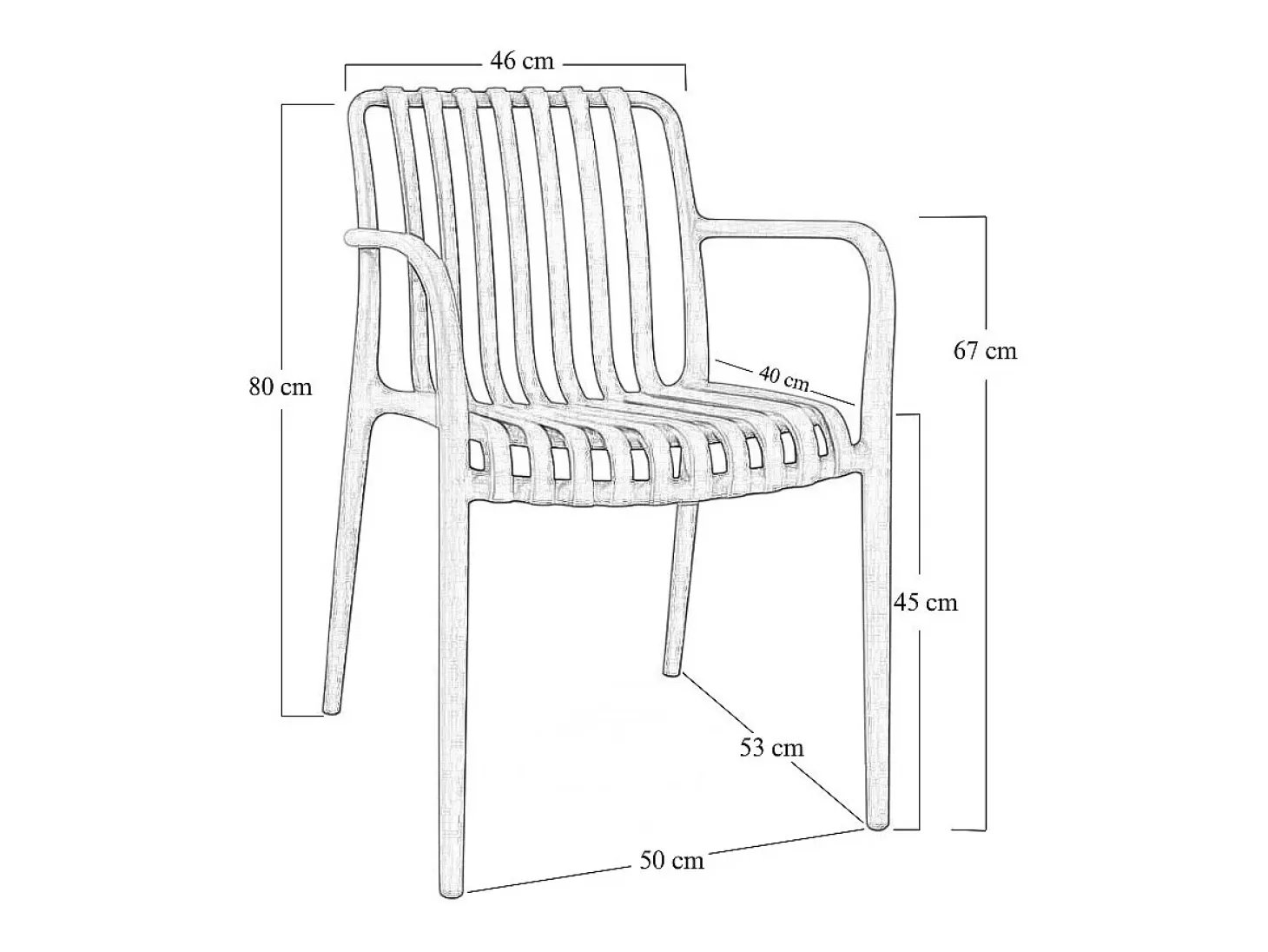 Silla de exterior Iside en plástico verde petróleo con confort premium y reposabrazos