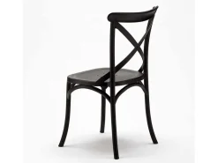 Silla de la cocina polipropileno Vintage Paesana Diseño Cruz - Negro