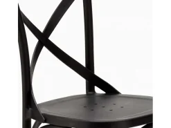Silla de la cocina polipropileno Vintage Paesana Diseño Cruz - Negro
