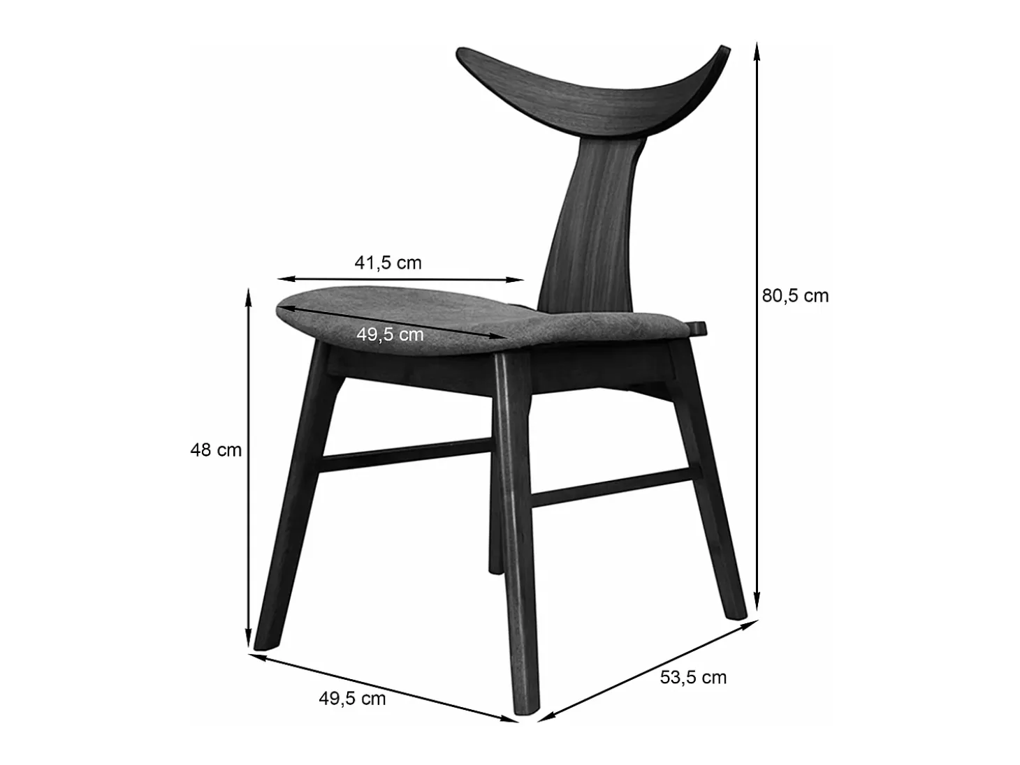 Silla de madera – nogal/listones – HENRICO