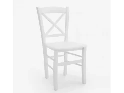 Silla de madera clásica rústica restaurante comedor bar Venezia Croce - Blanco