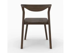 Silla de madera de hevea oscura, respaldo curvado - Vega
