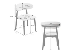 Silla de madera de hevea y tejido borreguito, set de 2 negro
