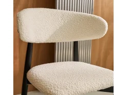 Silla de madera de hevea y tejido borreguito, set de 2 negro