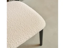 Silla de madera de hevea y tejido borreguito, set de 2 negro