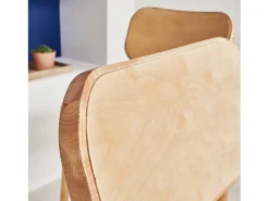 Silla de madera de hevea, set de 2 natural