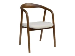 Silla de madera de hevea y borreguito, set de 2 nogal