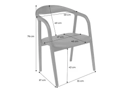 Silla de madera de hevea y borreguito, set de 2 nogal