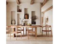 Silla de madera de teca biselada - Lombok