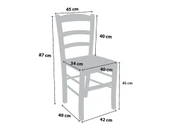 Silla de madera de Venecia con asiento de madera maciza de cerezo