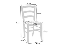 Silla de madera de Venecia con asiento de paja de nogal claro