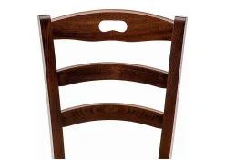 Silla de madera Loris con asiento de madera maciza de nogal oscuro