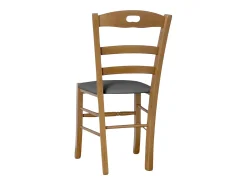 Silla de madera Loris para boda en color claro con asiento ecoprotegido antracita