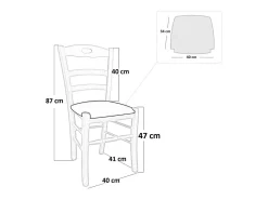 Silla de madera Loris para boda en color claro con asiento ecoprotegido antracita