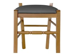 Silla de madera Loris para boda en color claro con asiento ecoprotegido antracita