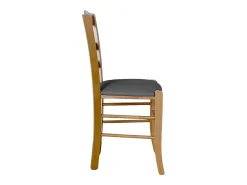 Silla de madera Loris para boda en color claro con asiento ecoprotegido antracita