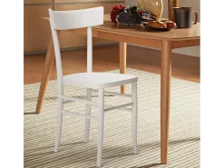 Silla de madera rústica clásica para comedor cocina bar restaurante Milano - Blanco