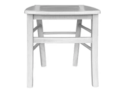 Silla de madera veneciana antigua cruz blanca con asiento de madera