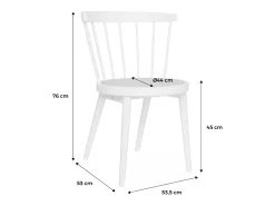 Silla de madera y caña, set de 2 madera oscura