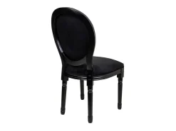 Silla De Madera Y Tapizado Negro