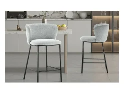 Silla de mostrador 'Arthus' Tela Gris claro, dimensiones: H88.5 x L53 x P50.5 cm