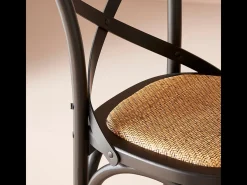 Silla de mostrador de madera maciza y rejilla L50 cm - BISTROT