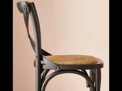 Silla de mostrador de madera maciza y rejilla L50 cm - BISTROT