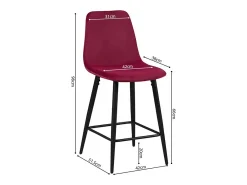 Silla de mostrador de terciopelo BOYLD, color burdeos