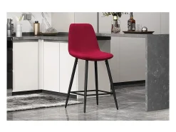Silla de mostrador de terciopelo BOYLD, color burdeos