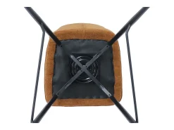 Silla de mostrador giratoria CROFT – Tela marrón óxido – Patas de metal negro – Altura 103 cm – Estilo diseño/industrial