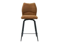 Silla de mostrador giratoria CROFT – Tela marrón óxido – Patas de metal negro – Altura 103 cm – Estilo diseño/industrial