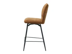 Silla de mostrador giratoria CROFT – Tela marrón óxido – Patas de metal negro – Altura 103 cm – Estilo diseño/industrial