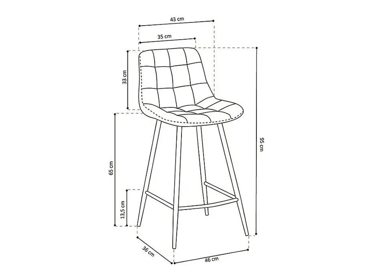 Silla de mostrador JUTE – Terciopelo topo – Patas de metal – Altura 95 cm – Estilo contemporáneo