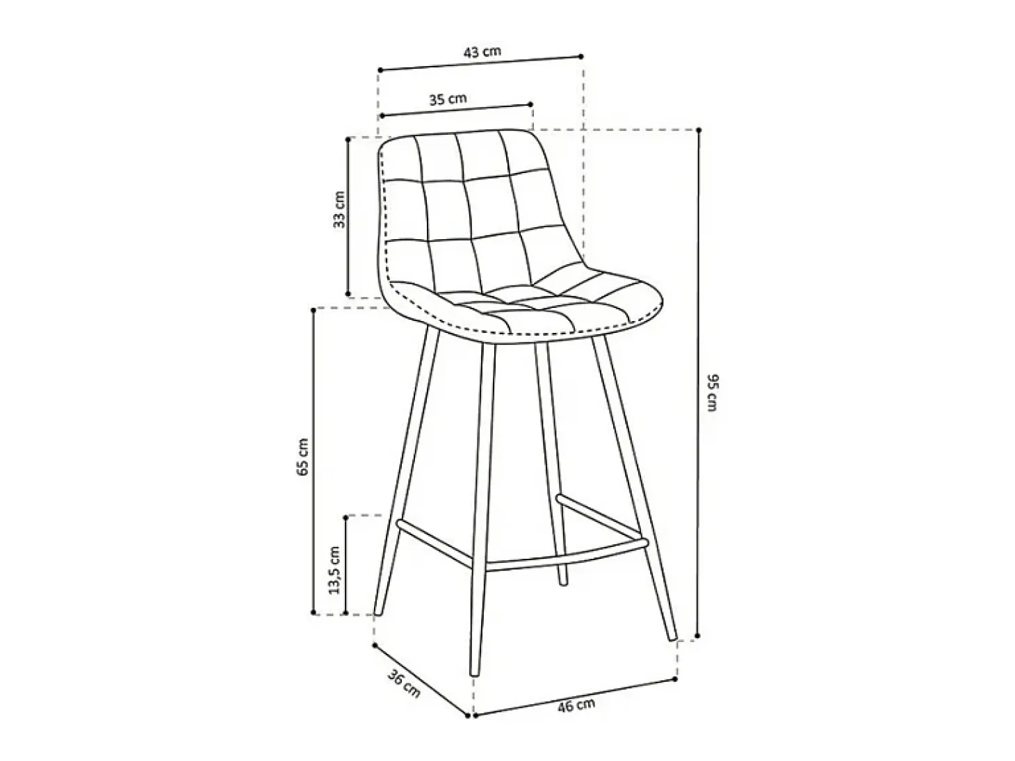 Silla de mostrador JUTE – Terciopelo topo – Patas de metal – Altura 95 cm – Estilo contemporáneo