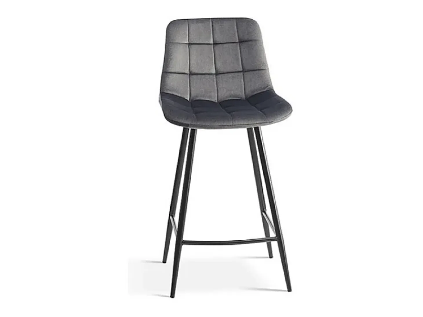 Silla de mostrador JUTE – Terciopelo topo – Patas de metal – Altura 95 cm – Estilo contemporáneo