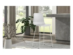 Silla de mostrador 'Mario' PP Blanco, dimensiones: H100.5 x L51 x P44cm