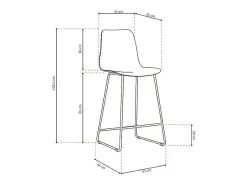 Silla de mostrador 'Mario' PP Blanco, dimensiones: H100.5 x L51 x P44cm