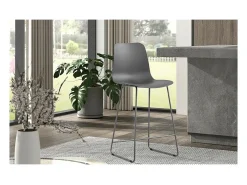 Silla de mostrador 'Mario' PP Gris, dimensiones: H100.5 x L51 x P44cm.
