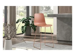 Silla de mostrador 'Mario' PP Terracota, dimensiones: H100.5 x L51 x P44cm