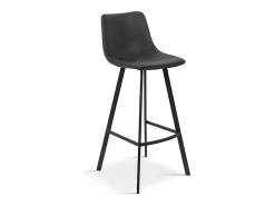 Silla de mostrador OZON - PU negro - Patas de metal - Altura 98 cm - Estilo industrial