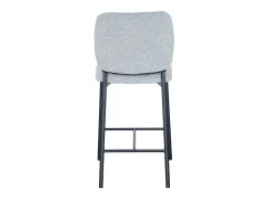 Silla de mostrador RITA – Tela gris claro – Patas de metal negro – Altura 99 cm – Estilo diseño/industrial