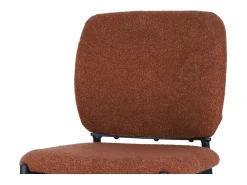 Silla de mostrador RITA – Tela marrón óxido – Patas de metal negro – Altura 99 cm – Estilo diseño/industrial