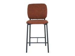 Silla de mostrador RITA – Tela marrón óxido – Patas de metal negro – Altura 99 cm – Estilo diseño/industrial