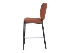 Silla de mostrador RITA – Tela marrón óxido – Patas de metal negro – Altura 99 cm – Estilo diseño/industrial