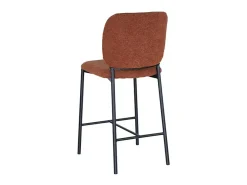 Silla de mostrador RITA – Tela marrón óxido – Patas de metal negro – Altura 99 cm – Estilo diseño/industrial