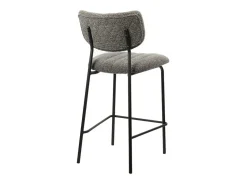 Silla de mostrador VENTURA – Tela gris oscuro – Patas de metal negro – Altura 97 cm – Estilo diseño/industrial