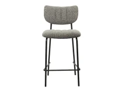 Silla de mostrador VENTURA – Tela gris oscuro – Patas de metal negro – Altura 97 cm – Estilo diseño/industrial