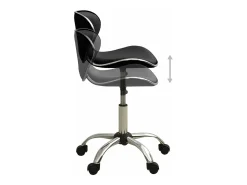 Silla de oficina de cuero sintético negra